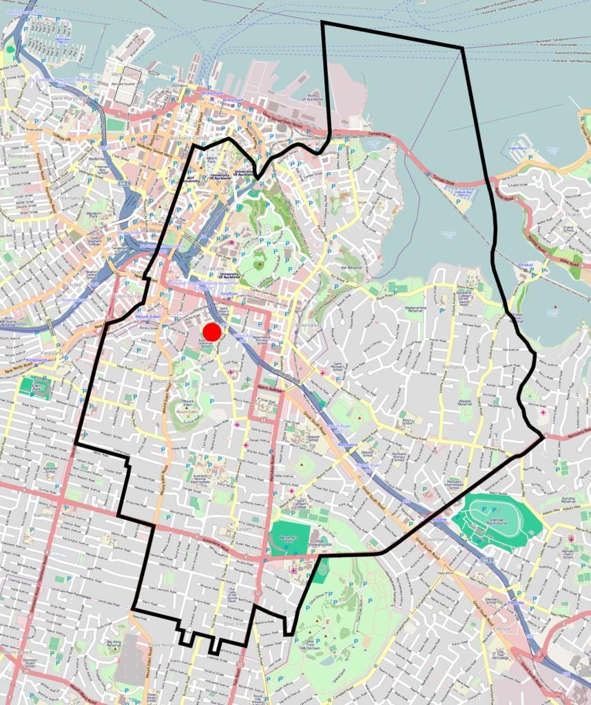 Auckland gimnazjum mapie strefy