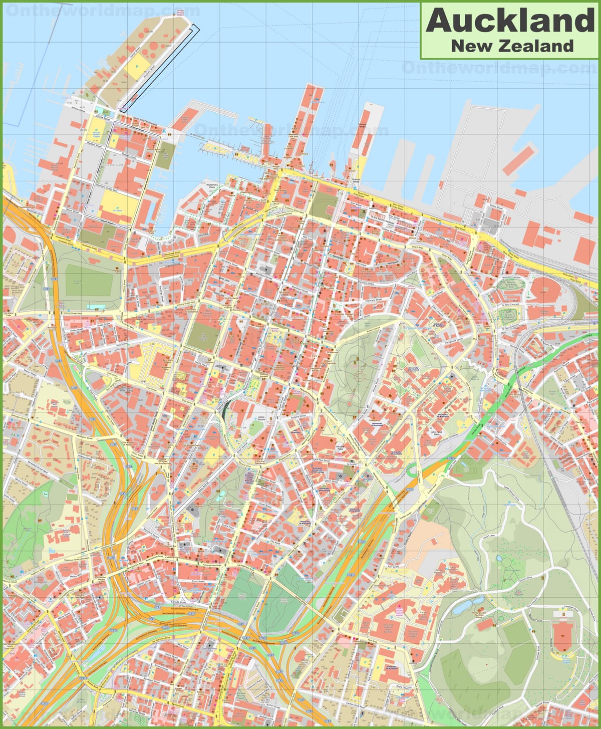 mapa ulic Auckland