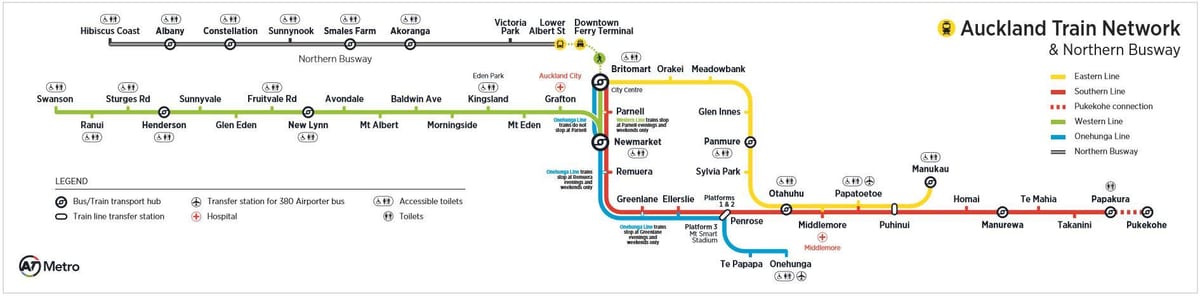 Auckland mapa metra