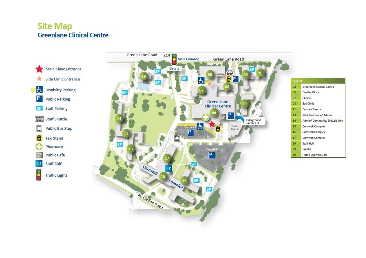 mapa szpitalu Middlemore