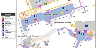 Auckland terminal lotów krajowych mapie