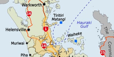 Mapa Auckland