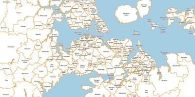 Mapa przedmieściach Auckland
