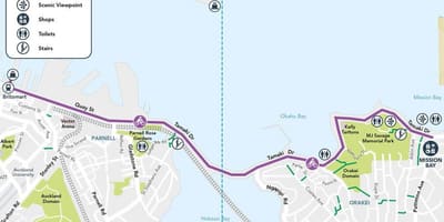 Różowy веломагистраль Auckland mapie