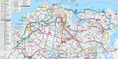 Auckland transportu publicznego mapie