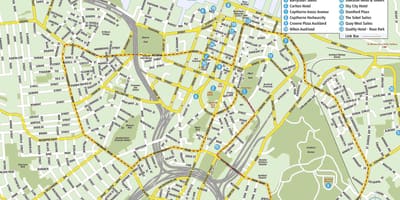 Mapa centrum miasta Auckland