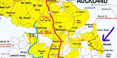 Mapa Howick, Auckland