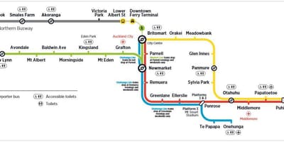 Auckland mapa metra