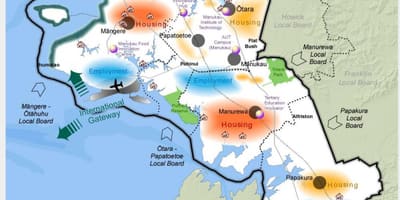 Mapa Południowej Auckland