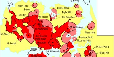 Wulkany Auckland mapie